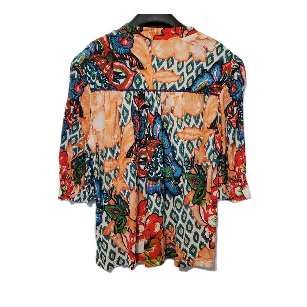Bl^nk London Anthropologie Stephanie Top S V Neck Floral Boho Flowy Feminine - Picture 6 of 7